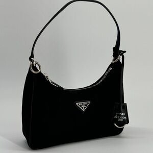 Tessuto Nylon Saffiano Mini Re-Edition 2005 Bag Black